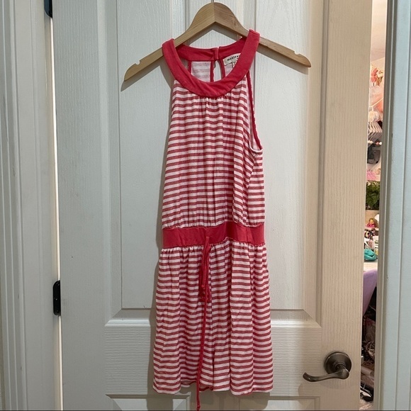 ROMPER melon white striped summer outfit swim cover lounge size medium - Picture 1 of 8